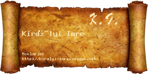 Királyi Imre névjegykártya